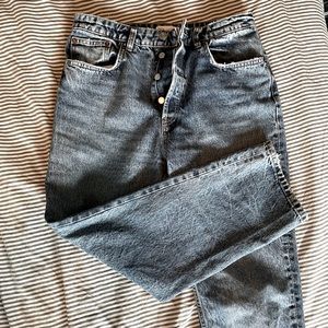 Zara High-Rise Straight Leg Jeans